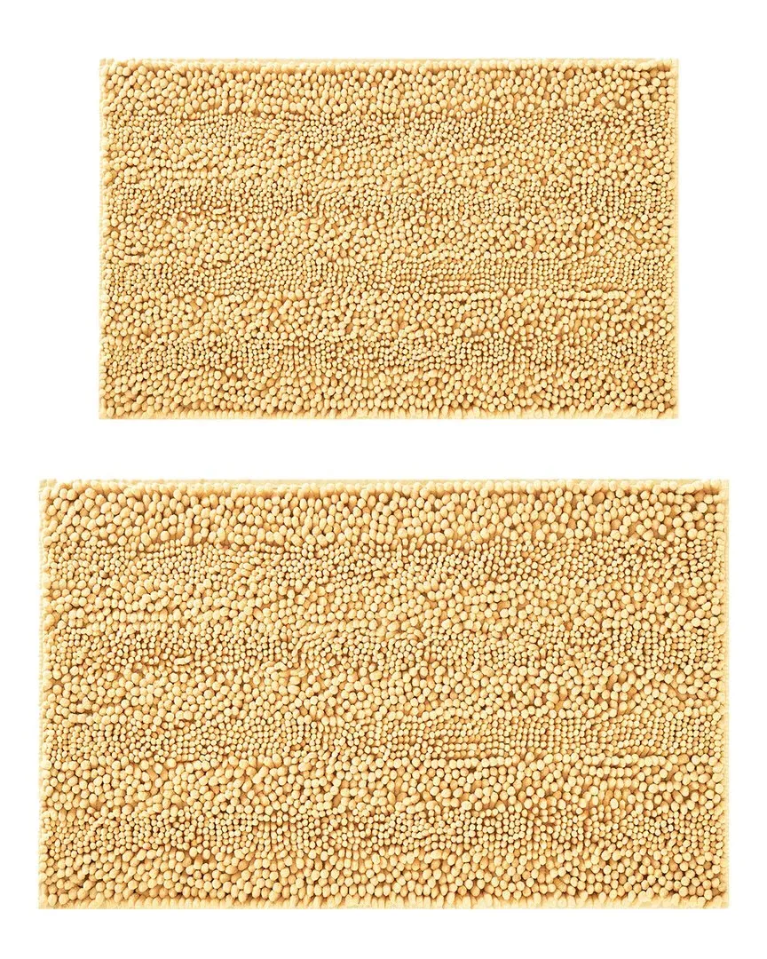 Astor 2pc Chenille Bath Mat Set - Yellow