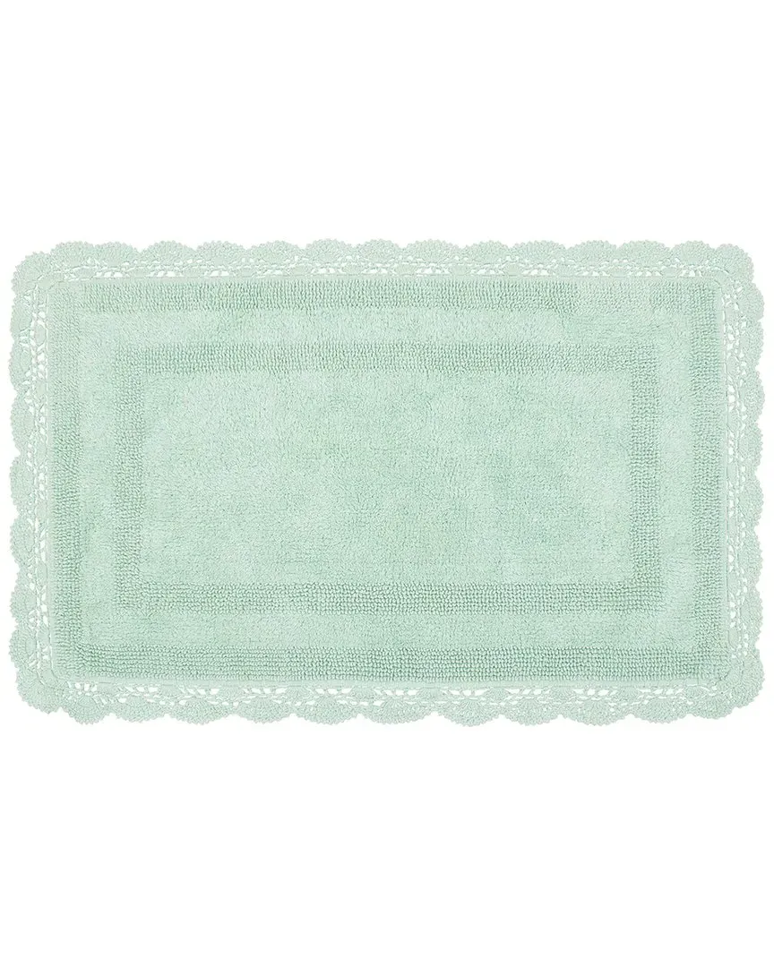 Cotton Crochet Bath Rug - Aqua, Cotton image