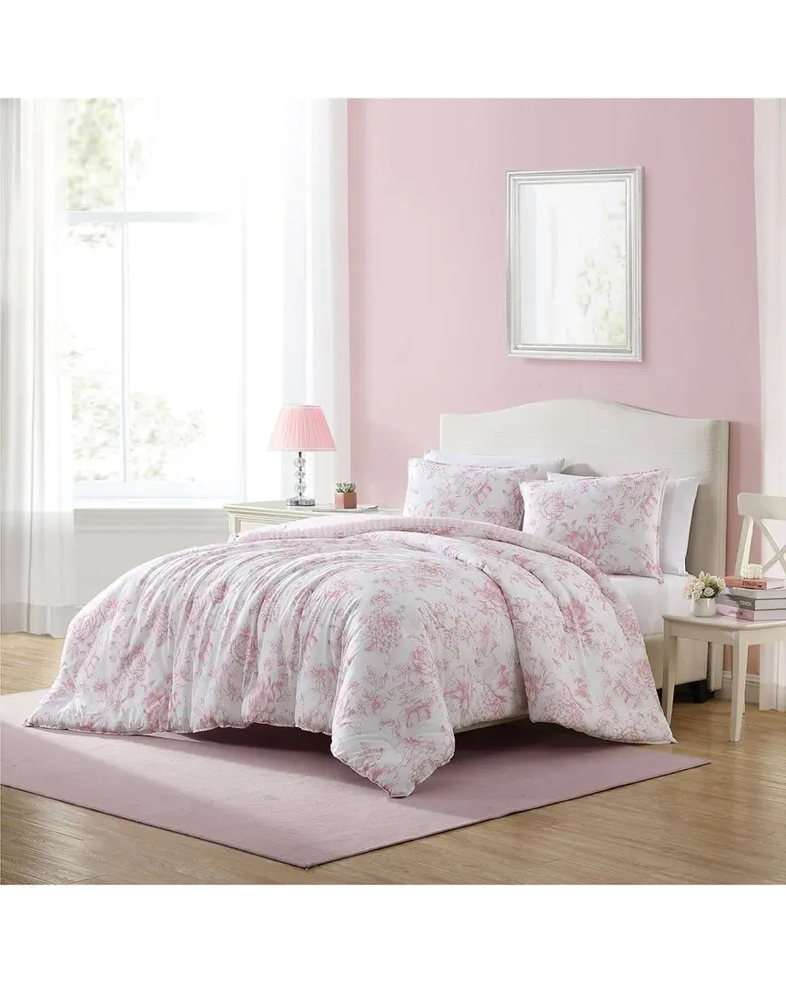 Delphine Comforter Bedding Set - Pink, Cotton