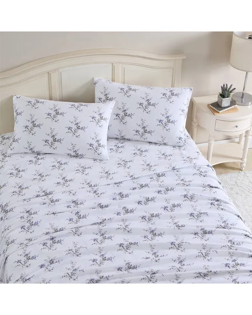 Jessika 4Pc Cotton Flannel Sheet Set - Blue