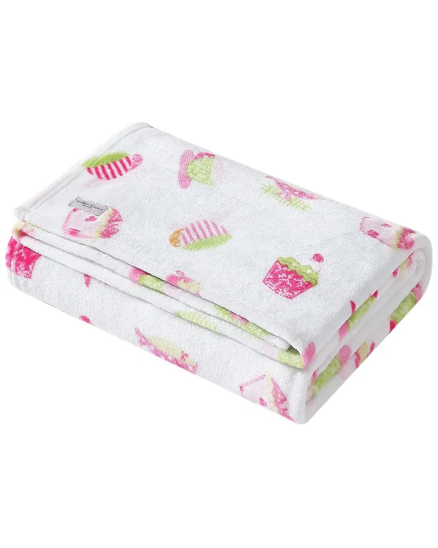Kids Reversible Throw Blanket - Pink Green, Polyester