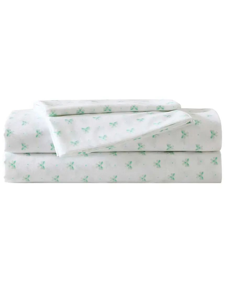 Lovely Bows Sheet Set - Aqua Blue, Microfiber