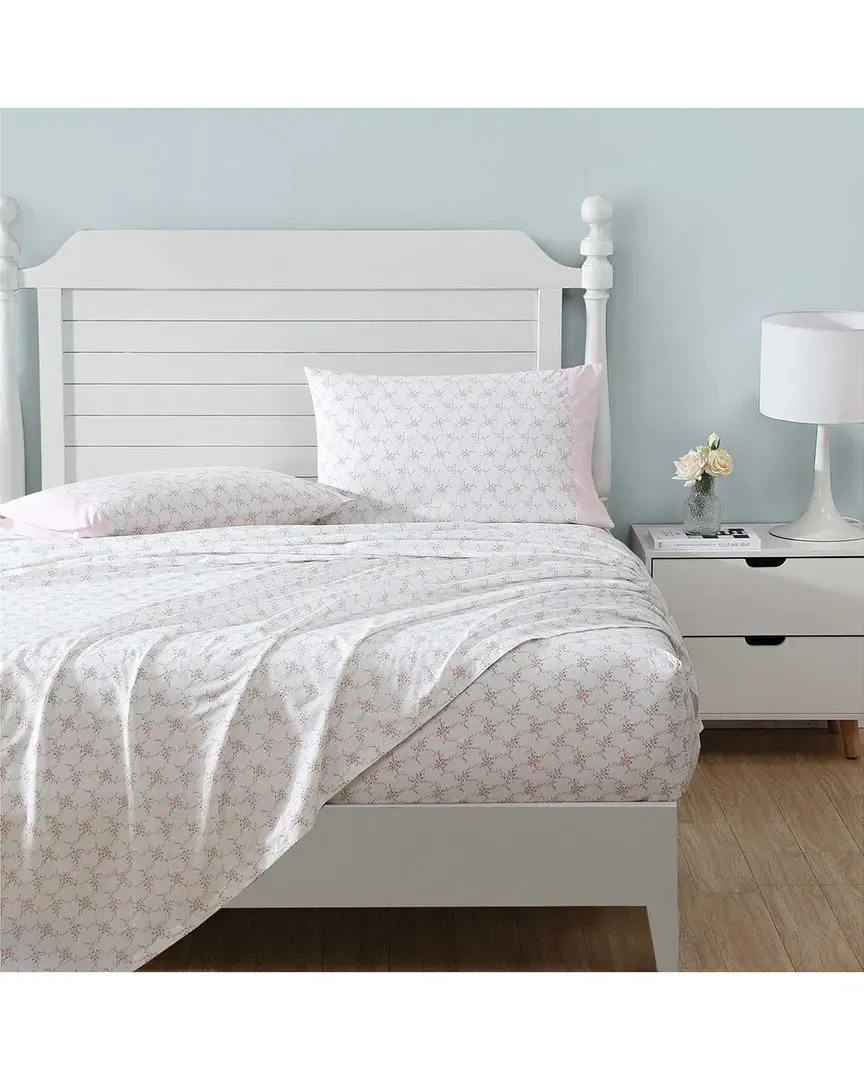 Lynda 200 Thread Count Percale Sheet Set - Pink