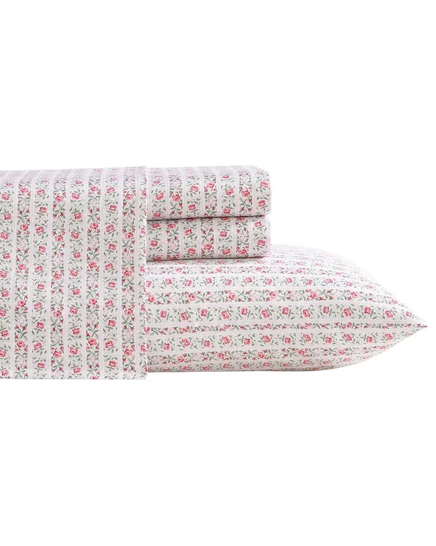 Marta Stripe Sateen Sheet Set - Pink, Cotton