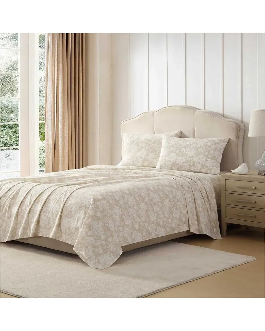 Meredith 200 Thread Count Cotton Percale Sheet Set - Beige