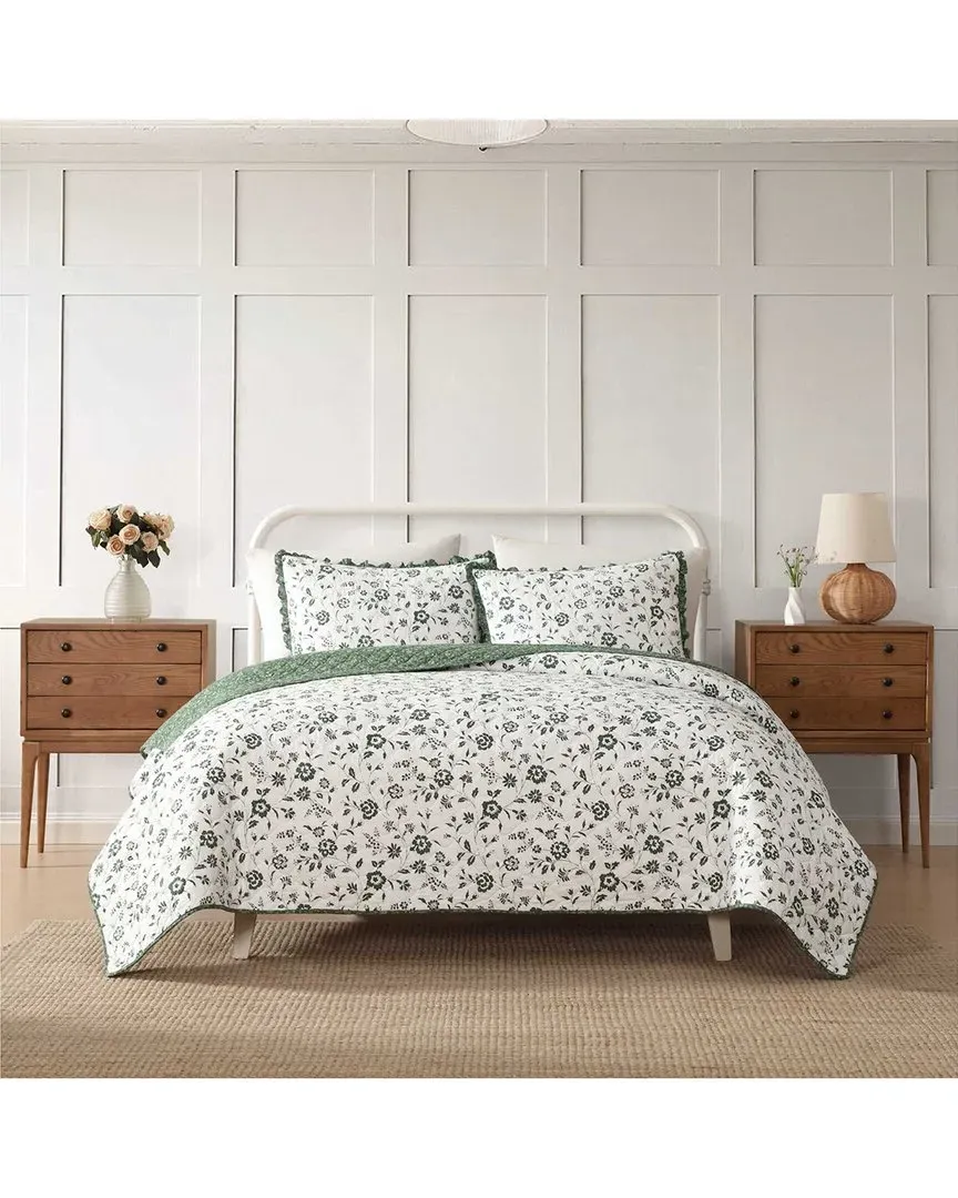 Miranda Cotton Quilt Set - Olive Green