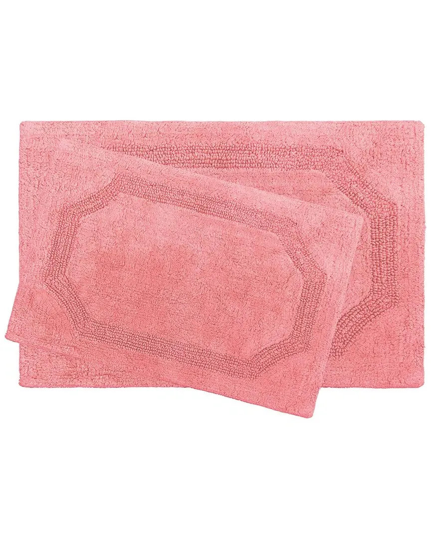 Reversible 2pc Bath Rug Set - Coral, Cotton