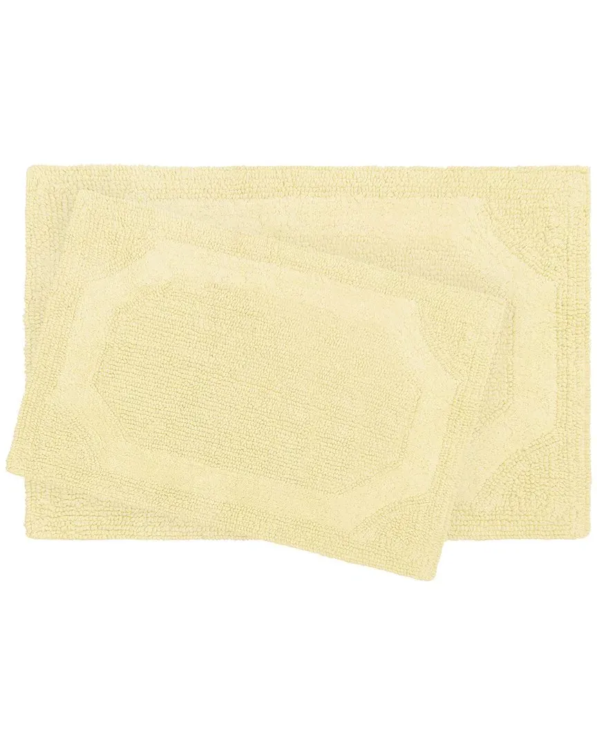 Reversible 2pc Bath Rug Set - Yellow, Cotton