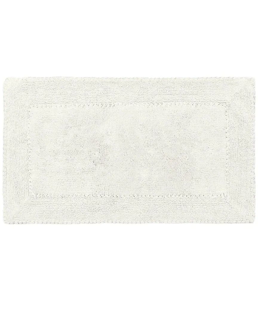 Ruffle Cotton Bath Rug - White