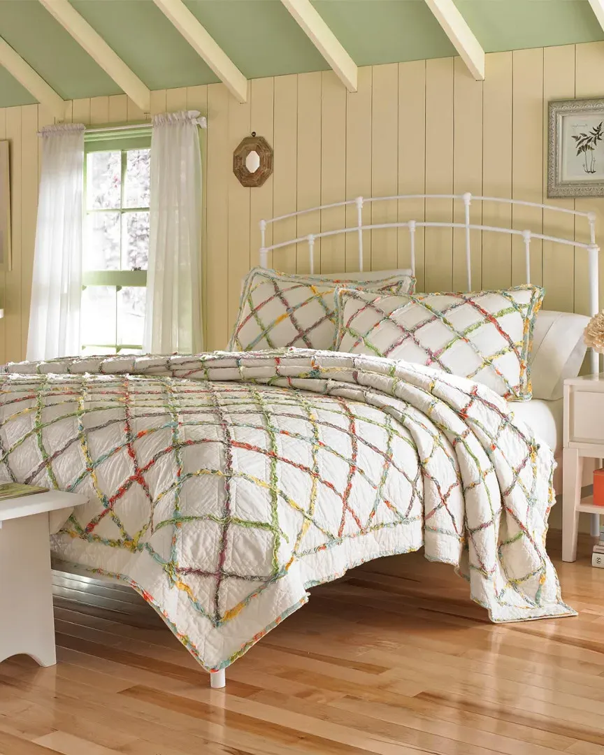 Ruffle Garden Quilt Collection - Cream, Cotton