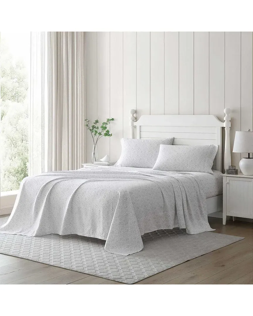 Tierney 300 Thread Count Cotton Sateen Sheet Set - Pearl Grey