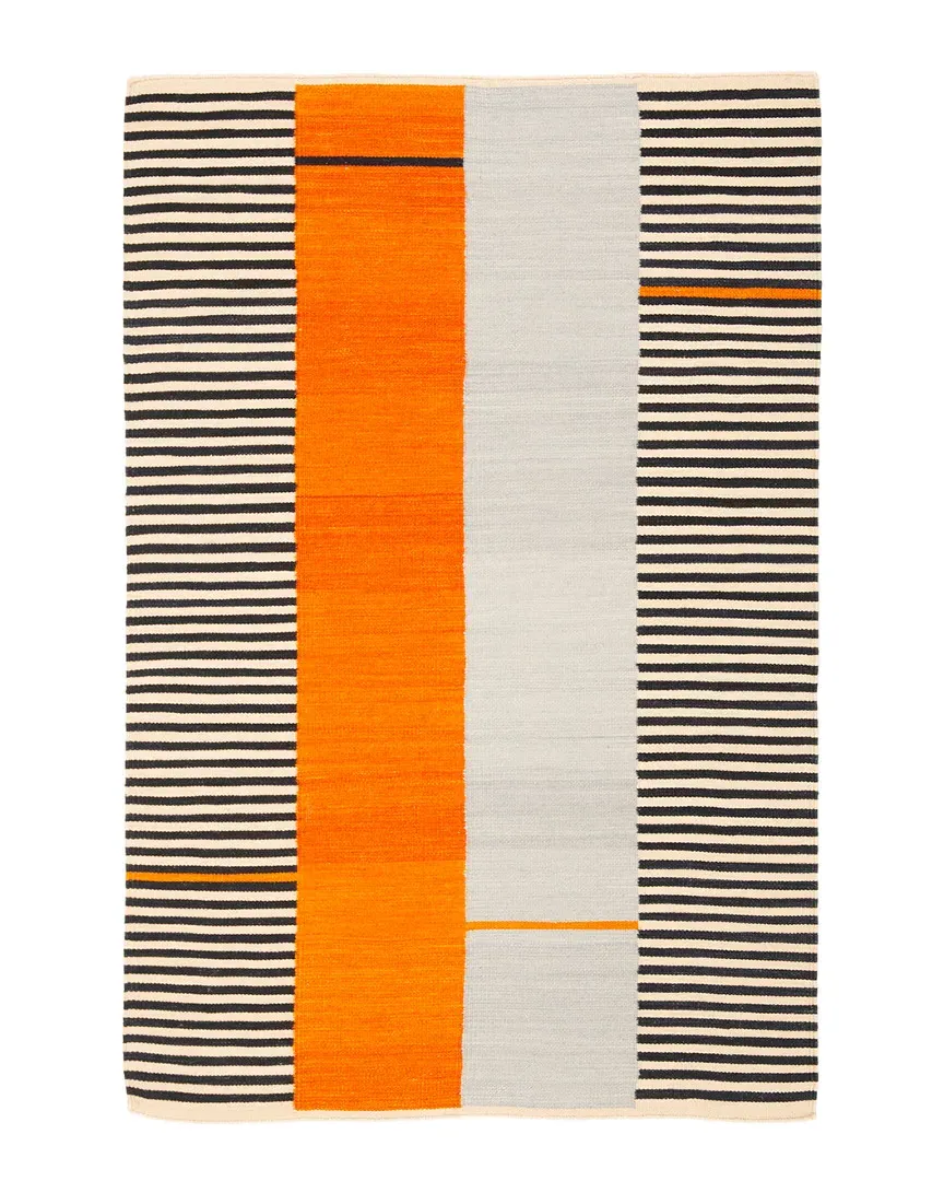 Aryn Stripe Rug - Persimmon, Wool