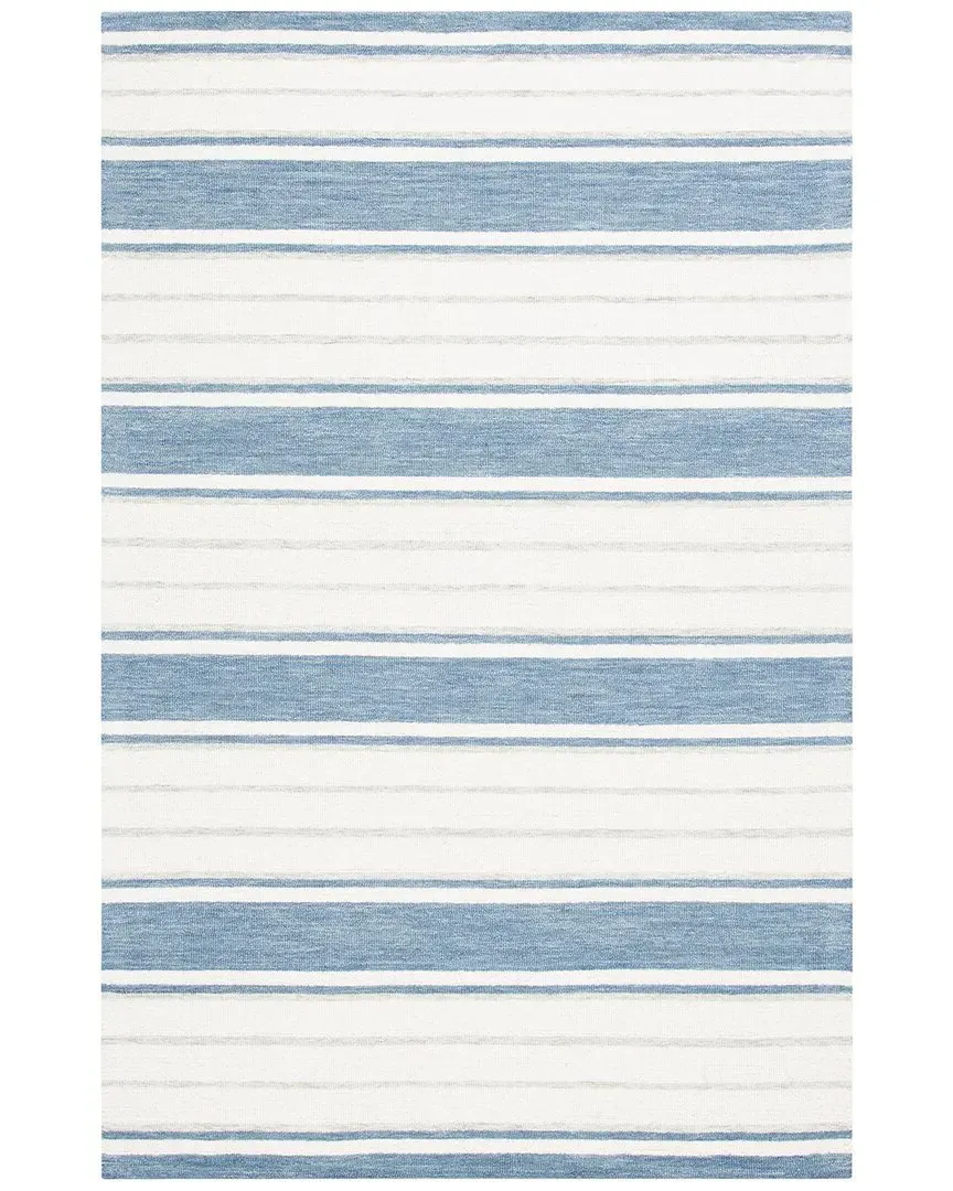 Ballast Stripe Hand Tufted Rug - Blue, Wool