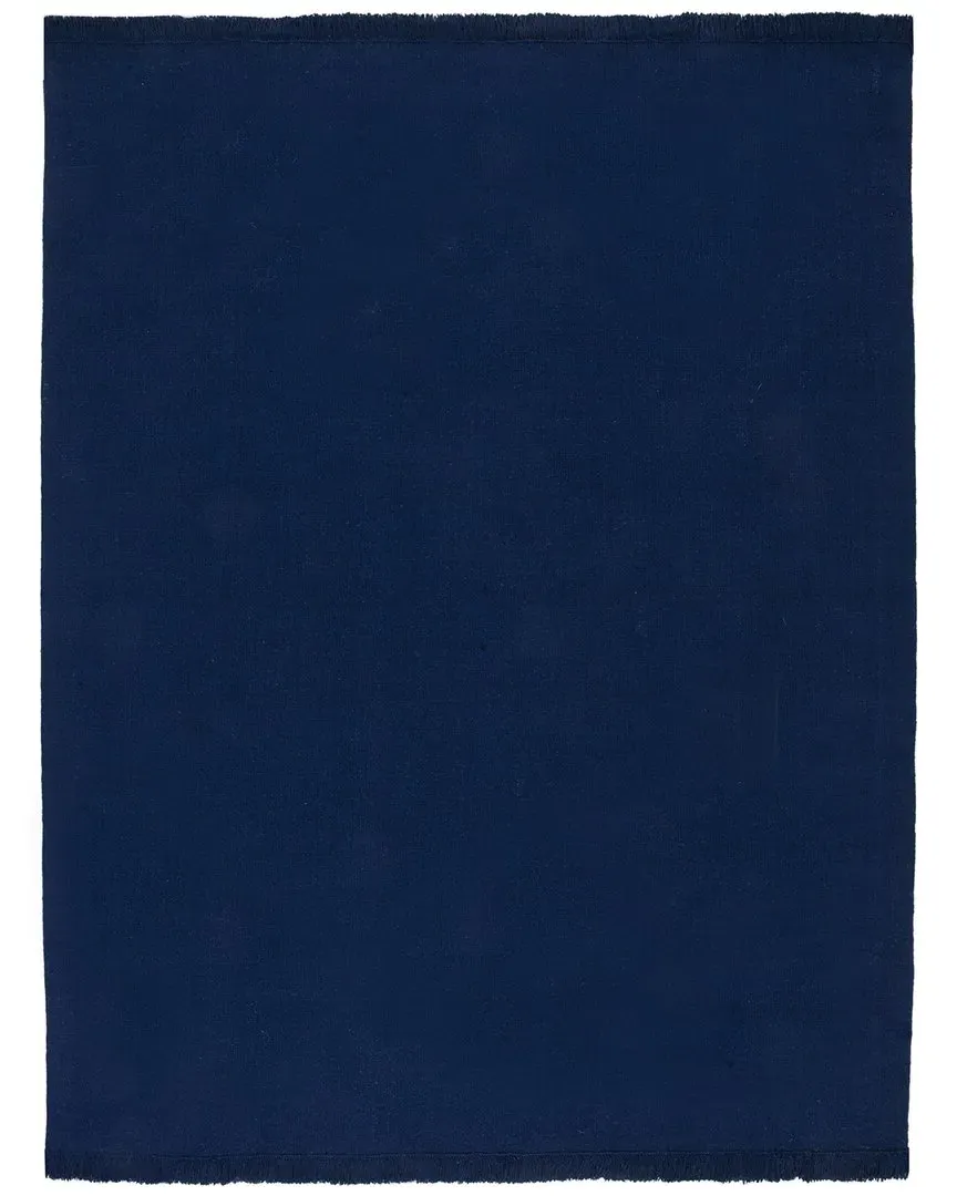 Hand Loomed Wool Rug - Navy