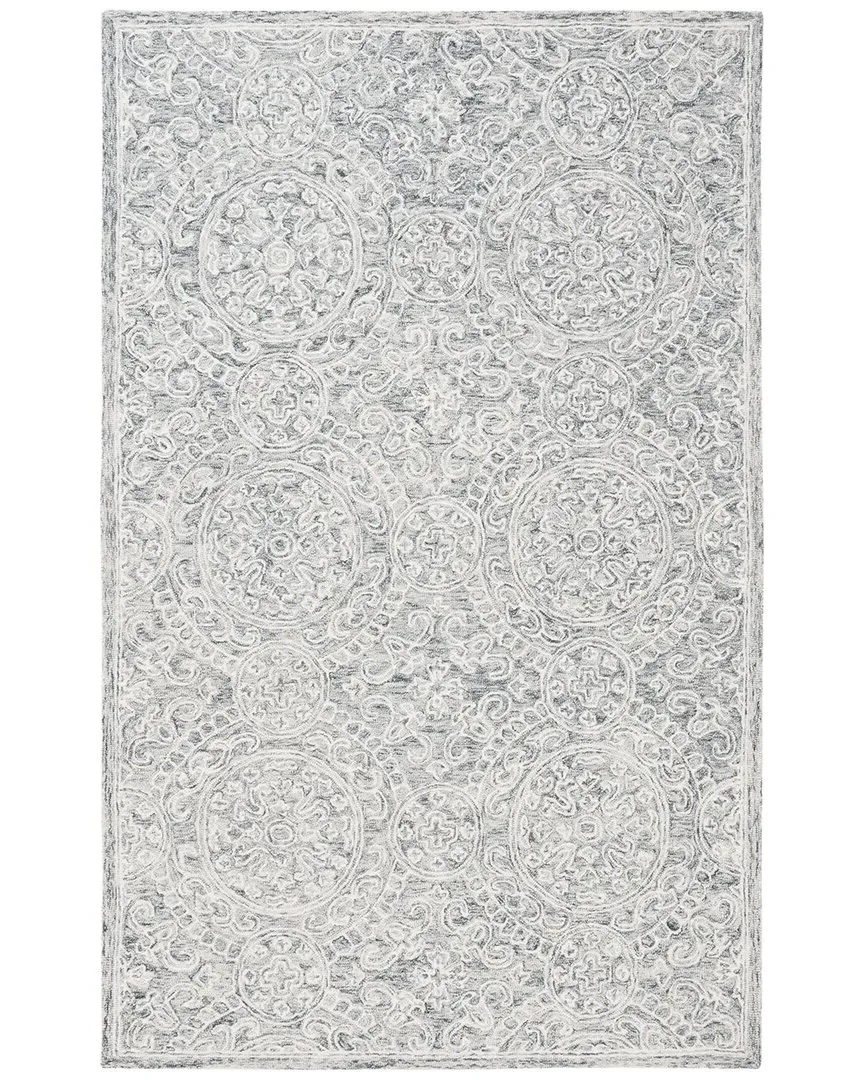 Hand Tufted Area Rug - Grey, Wool & Cotton