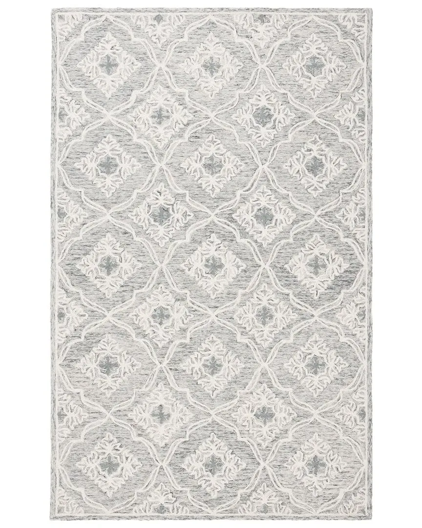 Hand Tufted Area Rug - Grey, Wool & Cotton