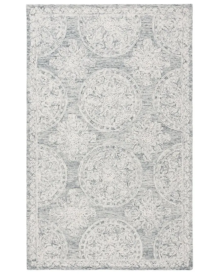Hand Tufted Area Rug - Grey, Wool & Cotton