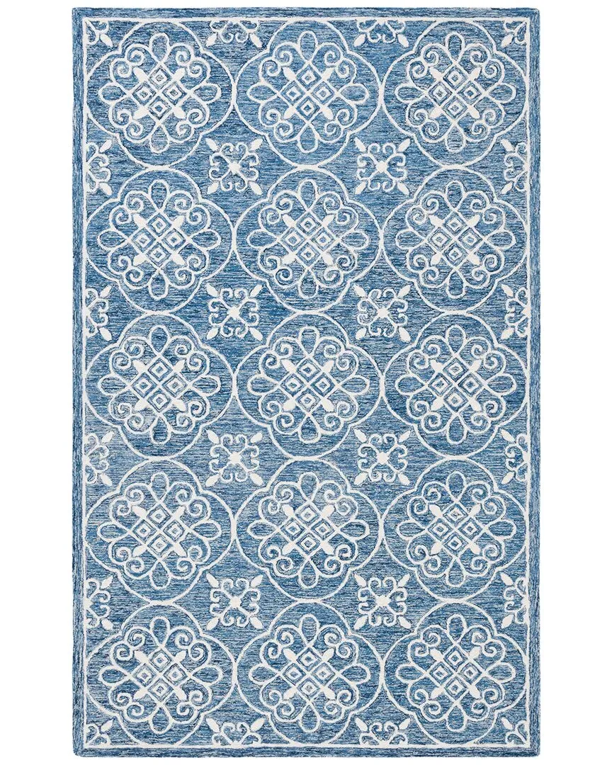 Hand Tufted Area Rug - Navy, Wool & Cotton
