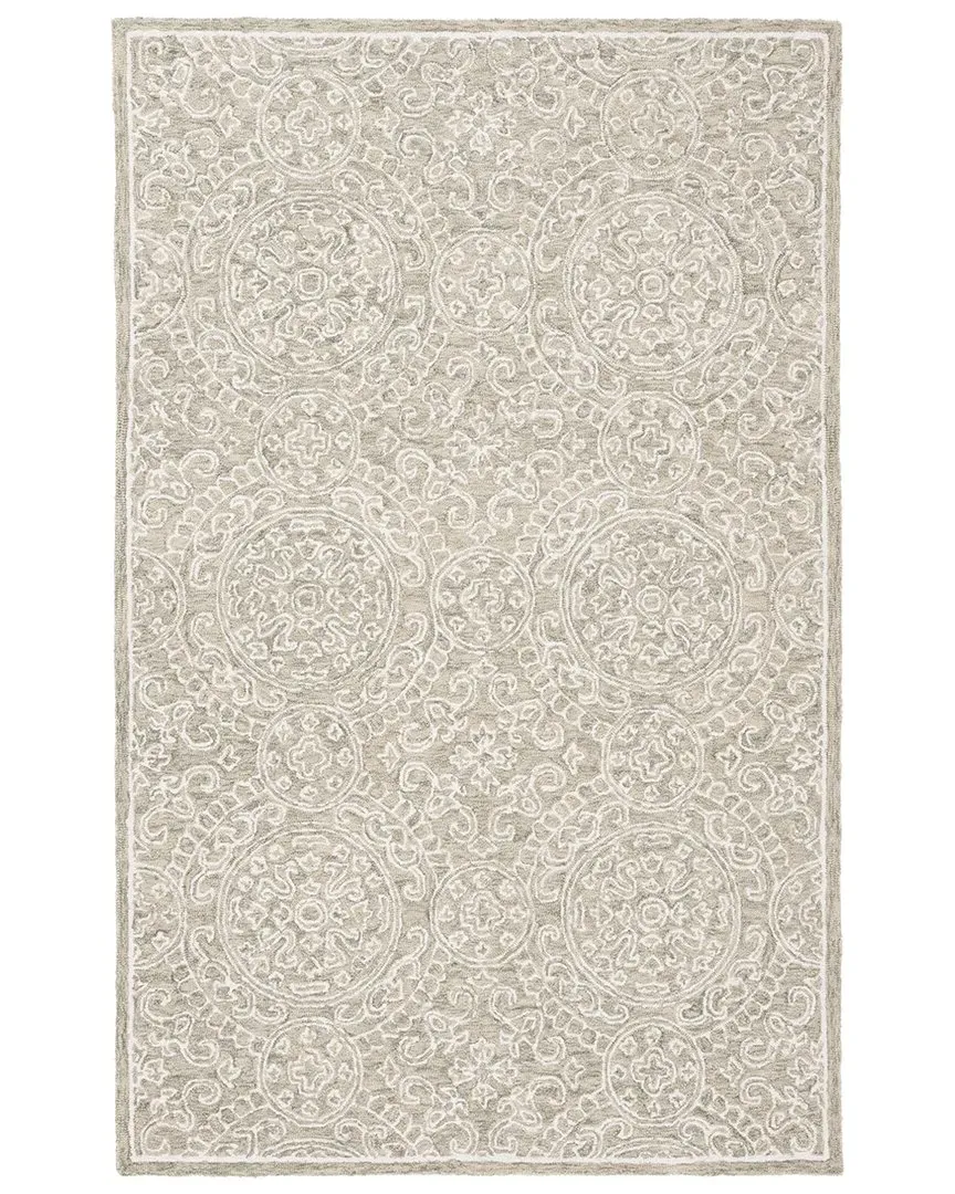 Hand Tufted Area Rug - Olive, Wool & Cotton