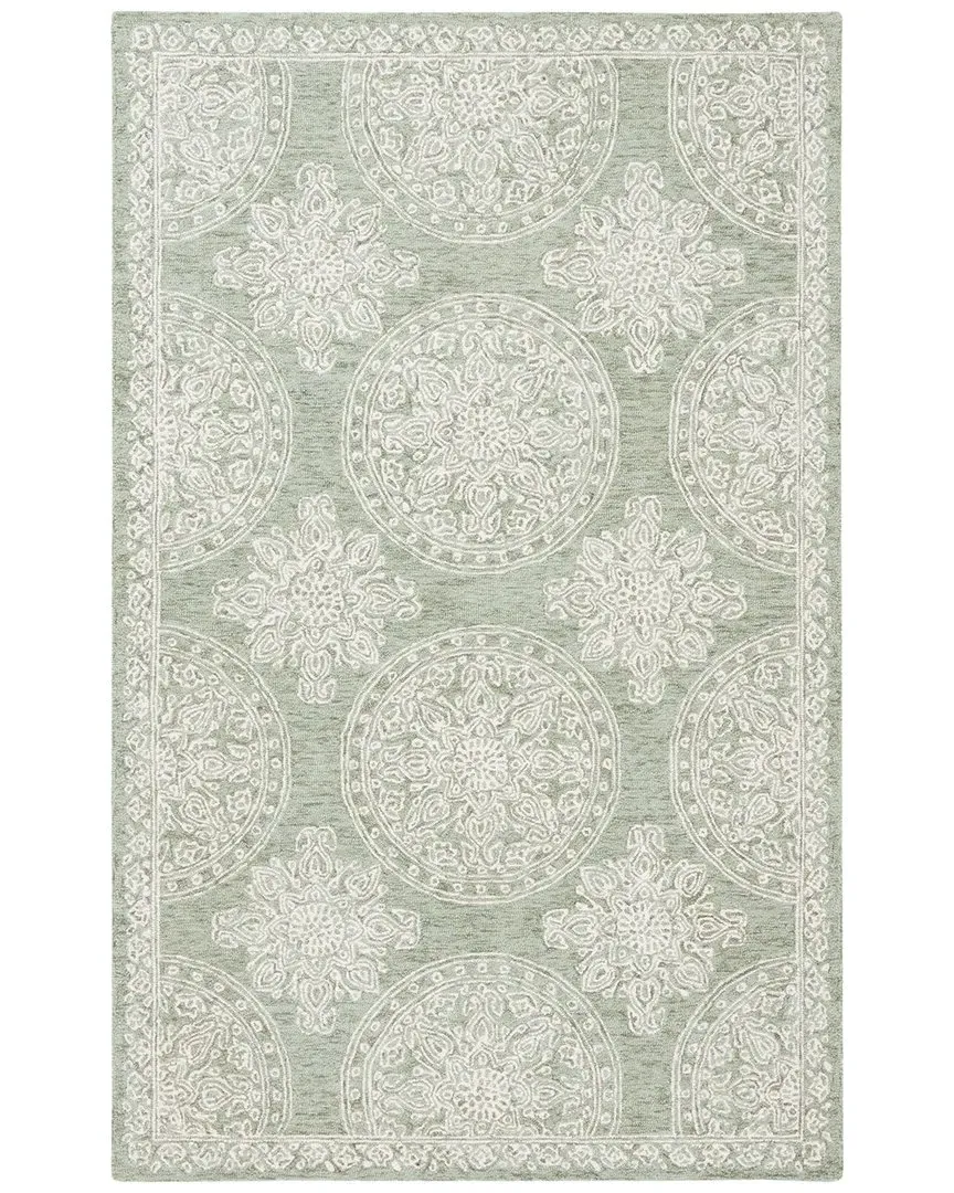 Hand Tufted Area Rug - Sage, Wool & Cotton