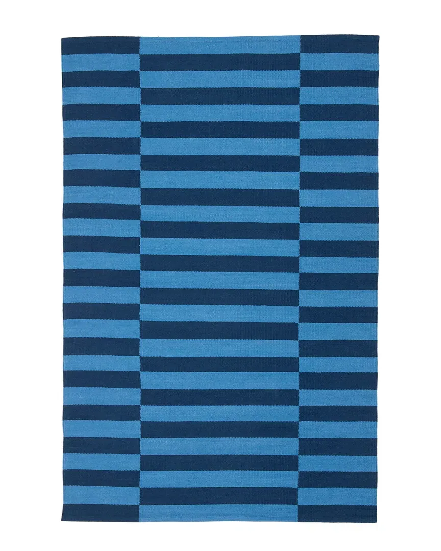 Ludlow Stripe Flatweave Rug - Indigo, Cotton image