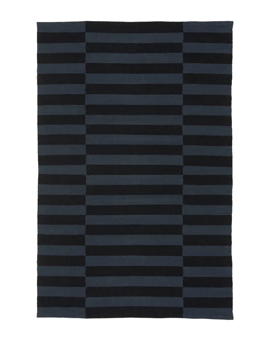 Ludlow Stripe Flatweave Rug - Onyx, Cotton