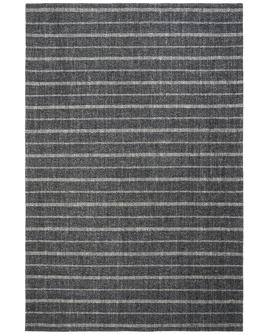 Miles Stripe Hand-Woven Rug - Charcoal, Wool