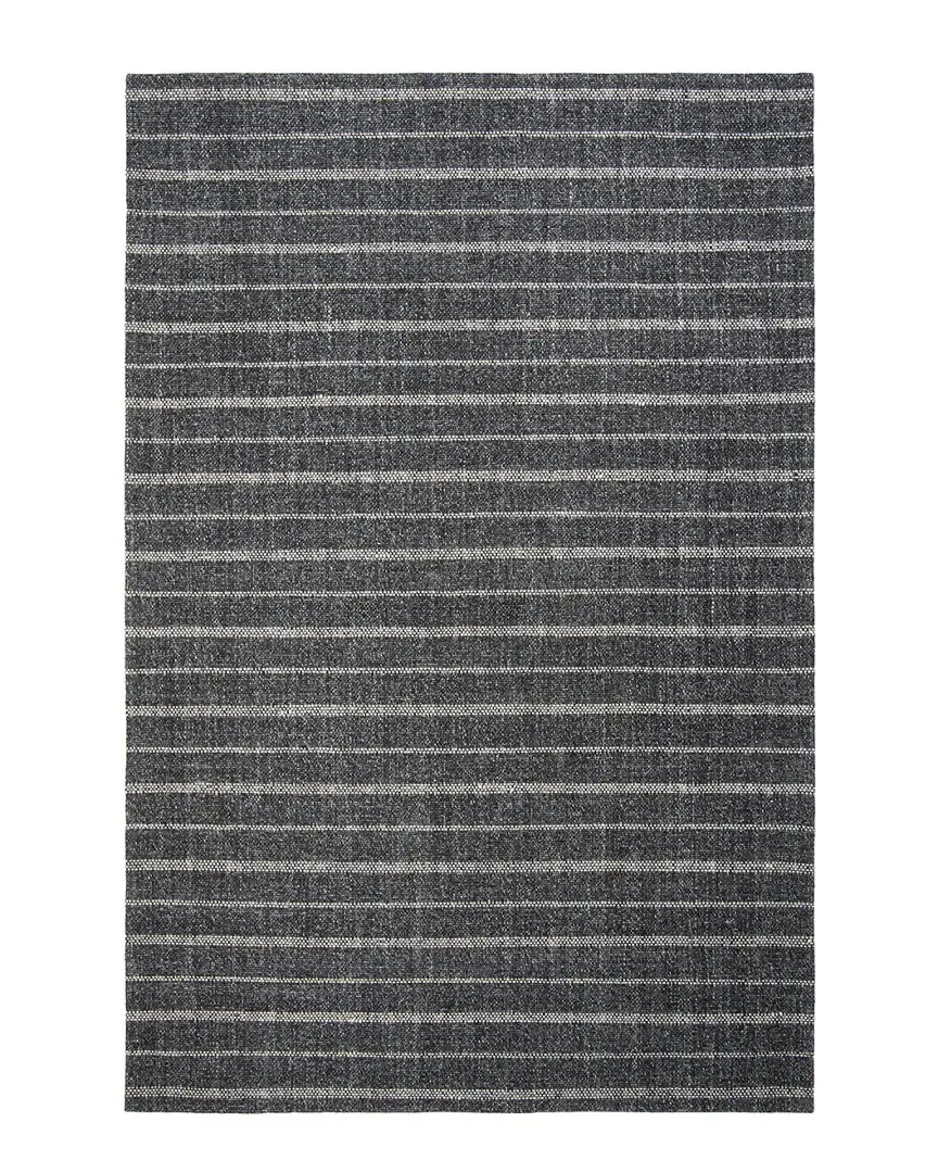 Miles Stripe Hand-Woven Rug - Charcoal, Wool image