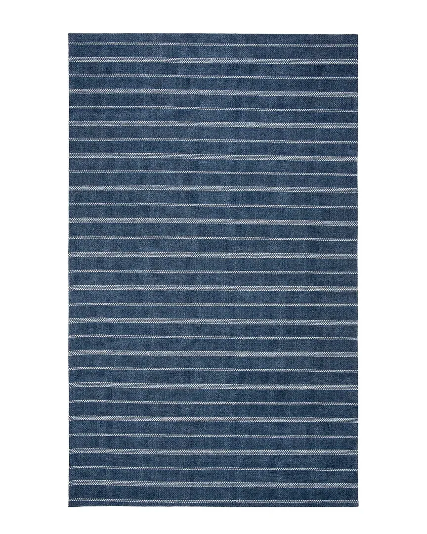 Miles Stripe Hand-Woven Rug - Navy, Wool
