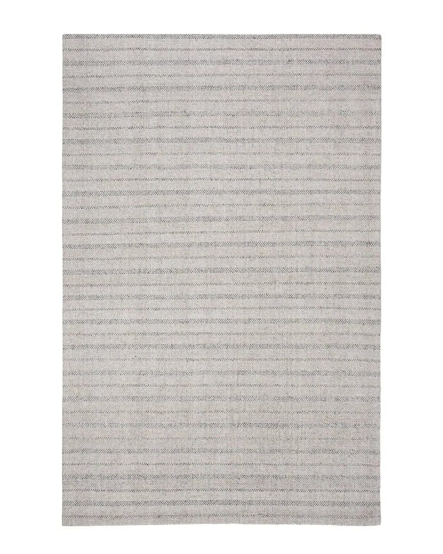 Miles Stripe Hand-Woven Rug - Silver, Wool