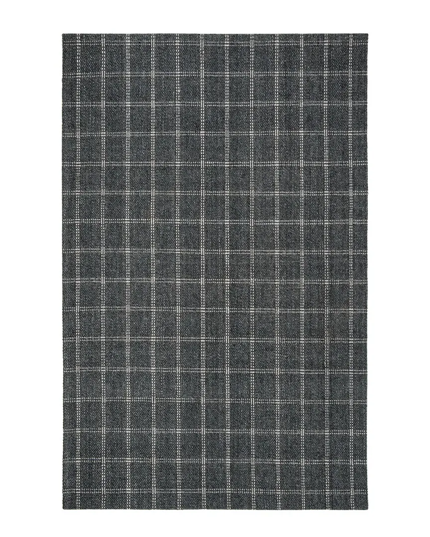 Tamworth Check Hand-Woven Rug - Charcoal, Wool image