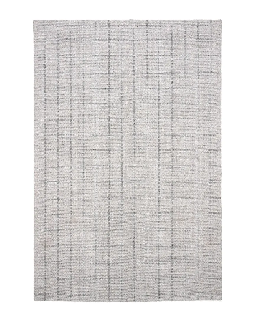 Tamworth Check Hand-Woven Rug - Silver, Wool