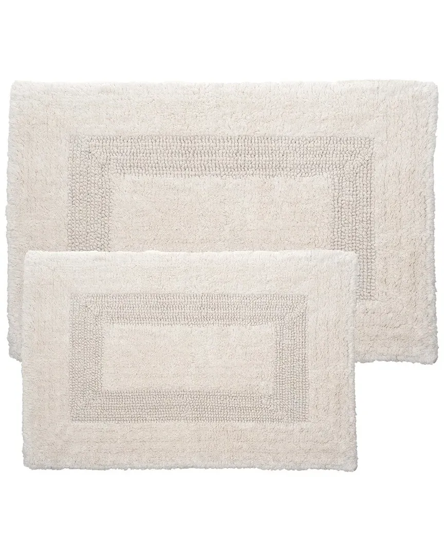 2-Piece Cotton Plush Bathroom Mat Set - Ivory image