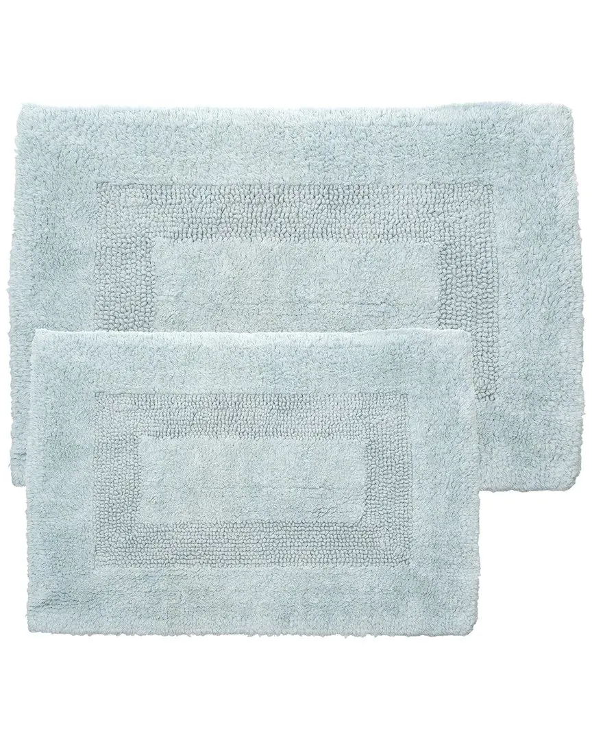 2-Piece Cotton Plush Bathroom Mat Set - Seafoam