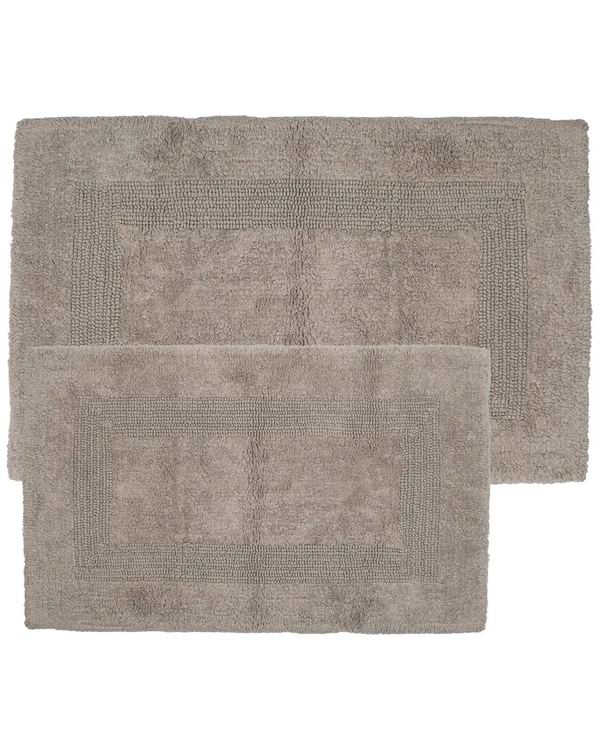 2-Piece Cotton Plush Bathroom Mat Set - Taupe