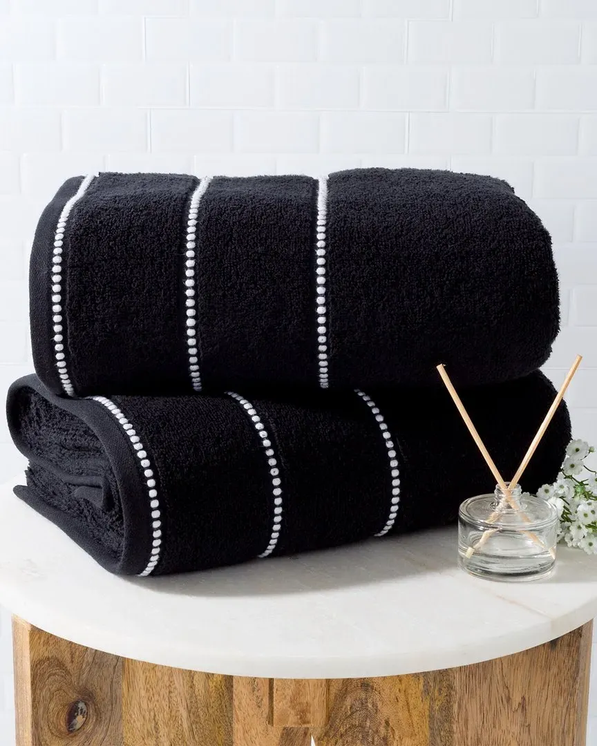 2pc Bath Sheet Towel Set - Black, Cotton