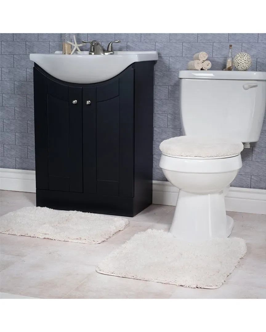 3-Piece Super Plush Bath Rug Set - Ivory, Polyester image