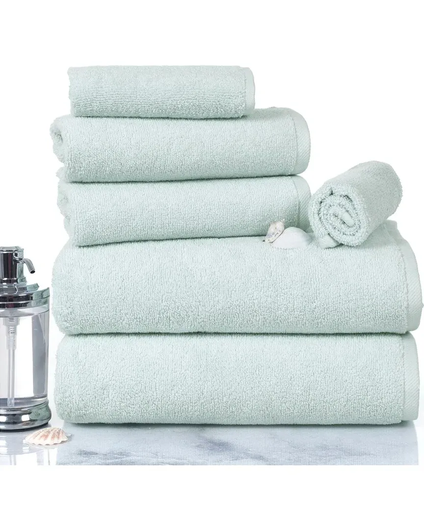 6-Piece Cotton Towel Set - Seafoam