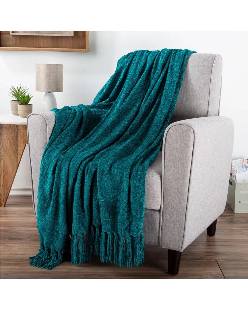 Chenille Oversized Throw Blanket - Teal, Polyester