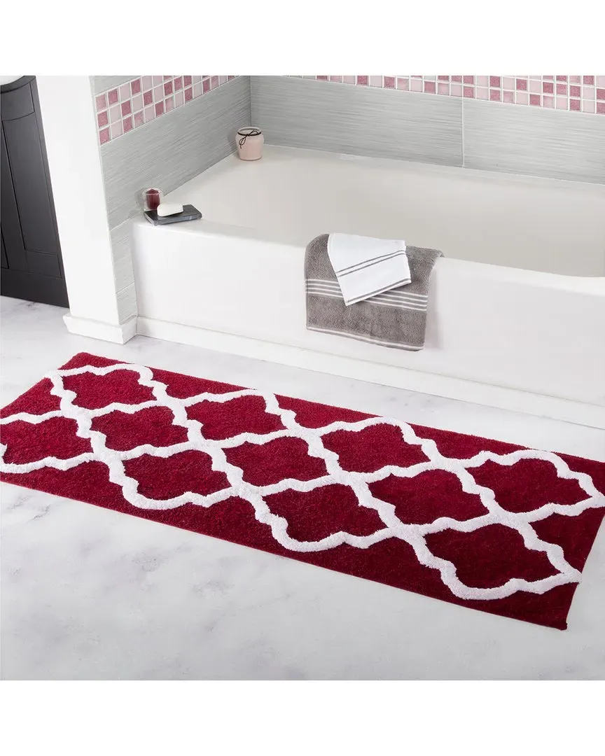 Cotton Extra Long Bath Mat - Burgundy