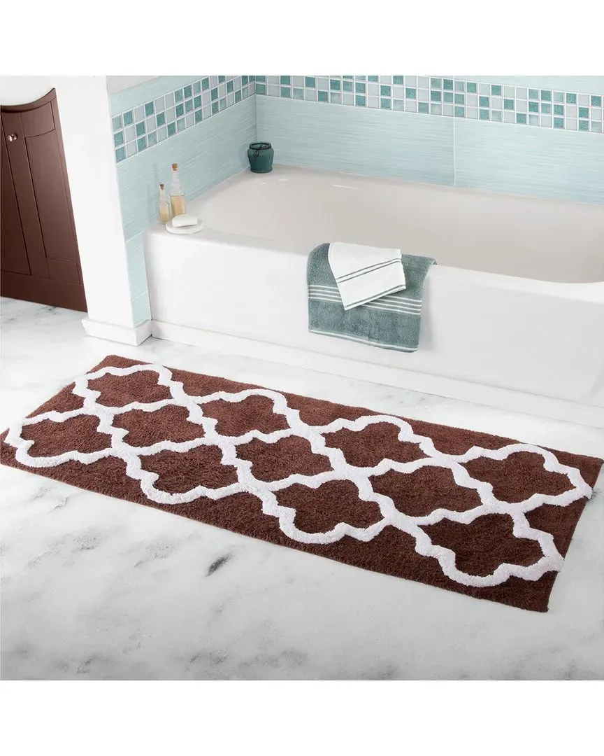 Cotton Extra Long Bath Mat - Chocolate