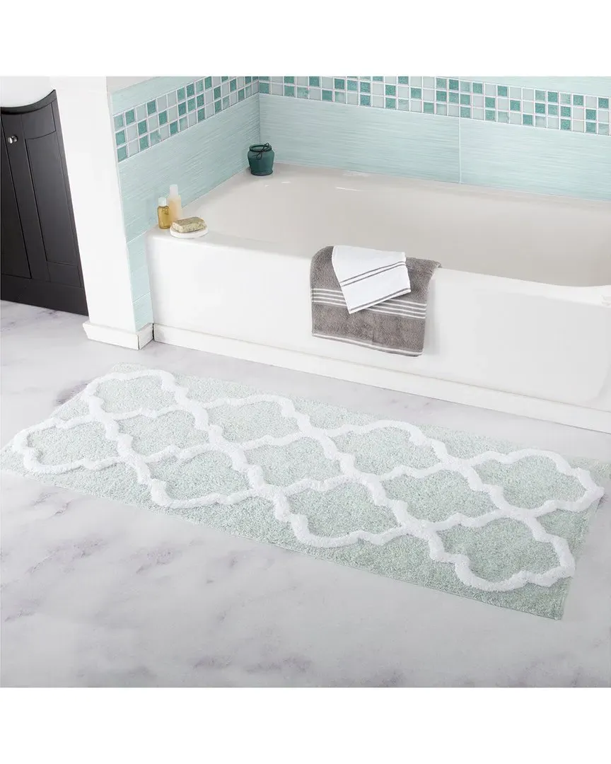 Cotton Extra Long Bath Mat - Seafoam