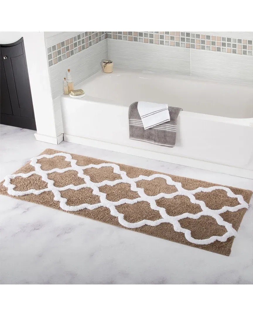 Cotton Extra Long Bath Mat - Taupe