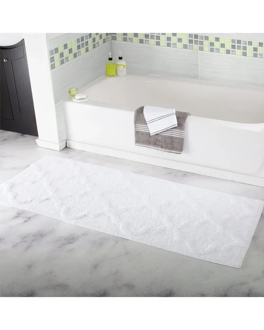 Cotton Extra Long Bath Mat - White