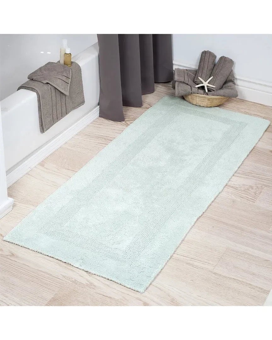 Cotton Reversible Long Bath Mat - Green