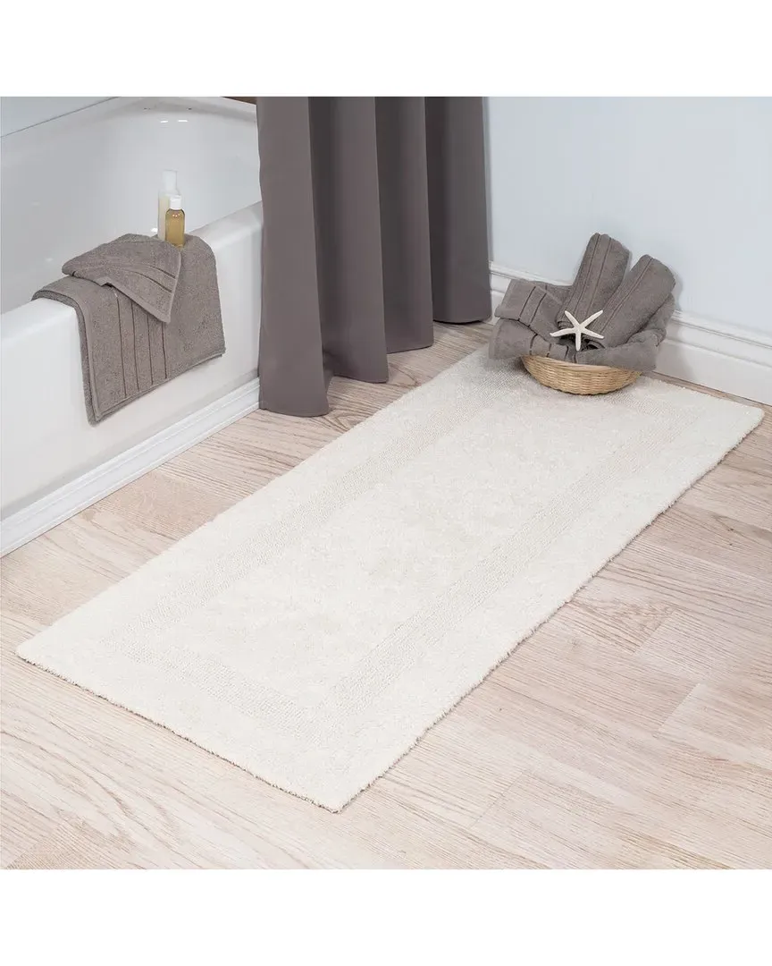 Cotton Reversible Long Bath Mat - Ivory