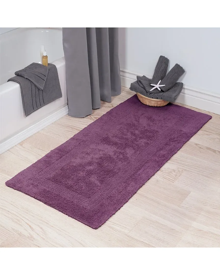 Cotton Reversible Long Bath Mat - Purple