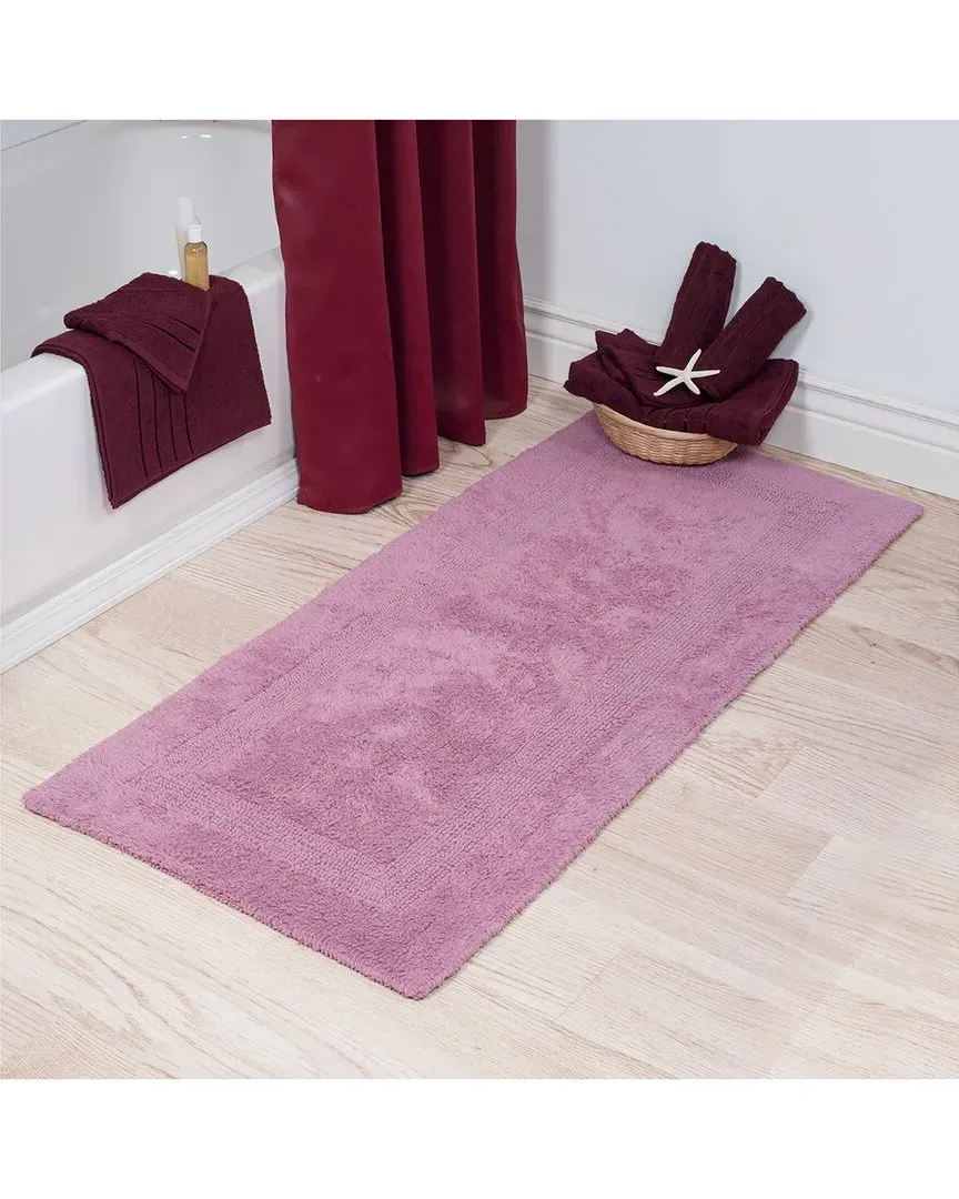 Cotton Reversible Long Bath Mat - Rose