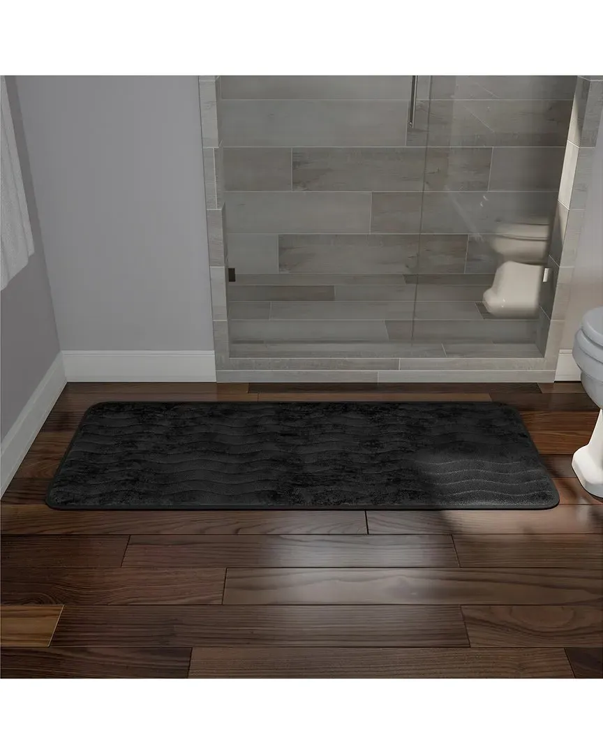 Extra Long Memory Foam Bath Mat - Black, Microfiber image