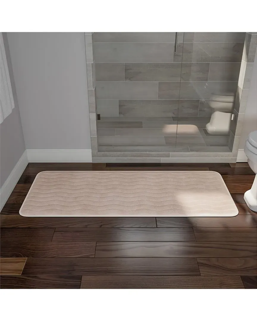 Extra Long Memory Foam Bath Mat - Ivory, Microfiber